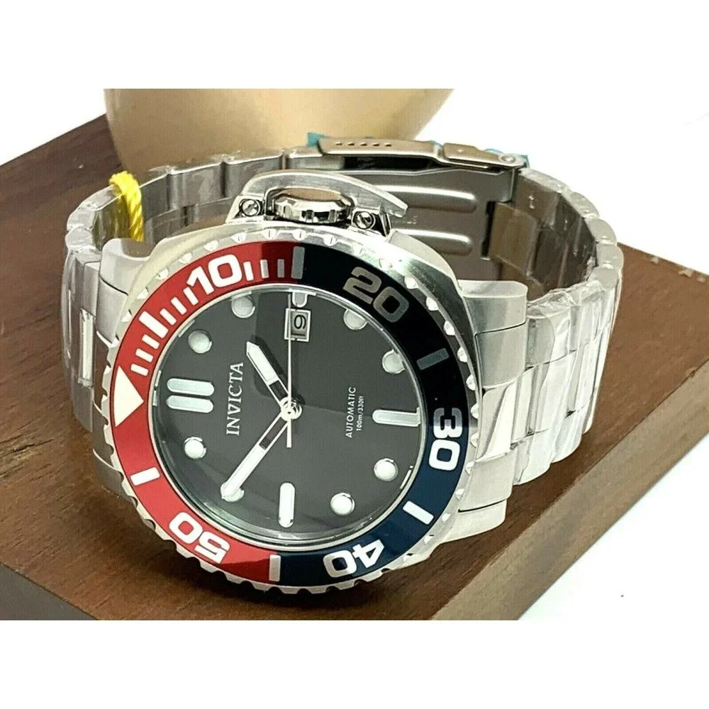 Invicta Men’s Automatic Dive Watch - Red & Blue Bezel, Black Dial